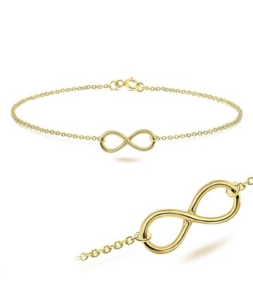 Gold Plated Infinity Symbol Silver Bracelet BRS-730-GP